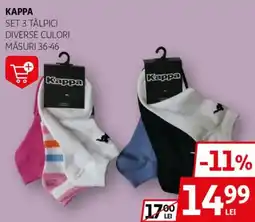 Auchan Kappa set 3 tălpici diverse culori măsuri 36-46 Ofertă