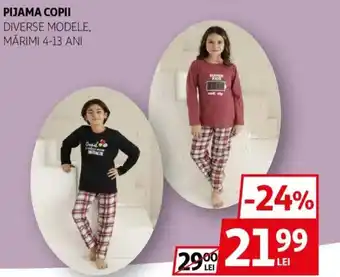 Auchan Pijama copii diverse modele, mărimi 4-13 ani Ofertă