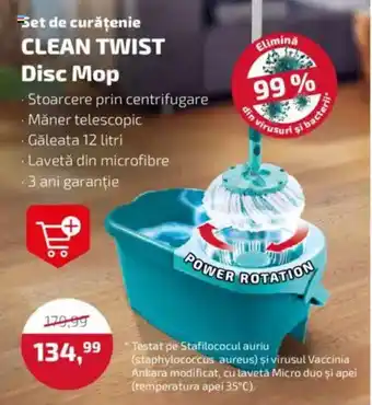 Auchan Set de curăţenie CLEAN TWIST Disc Mop Ofertă