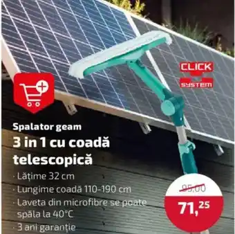 Auchan Spalator geam 3 in 1 cu coadă telescopicǎ Ofertă