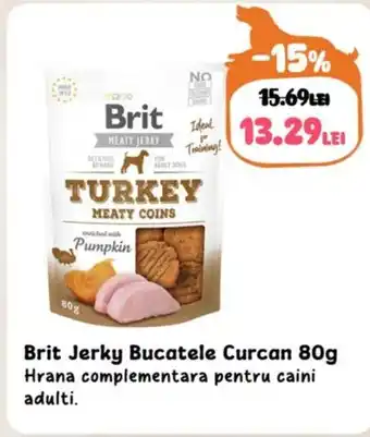 Animax Brit Jerky Bucatele Curcan Ofertă