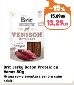 Animax Brit Jerky Baton Proteic cu Vanat Ofertă