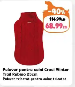 Animax Pulover pentru caini Croci Winter Trail Rubino Ofertă