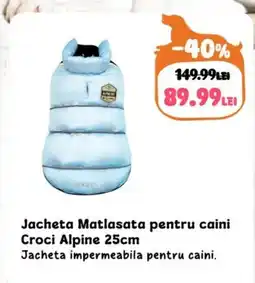 Animax Jacheta Matlasata pentru caini Croci Alpine Ofertă