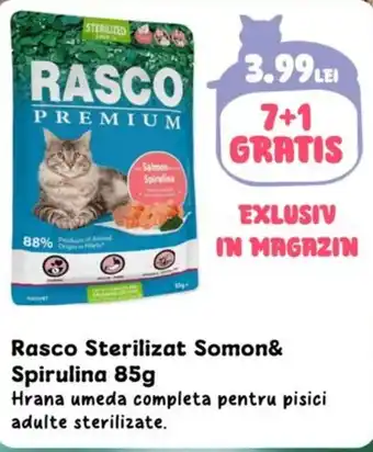 Animax Rasco Sterilizat Somon& Spirulina Ofertă