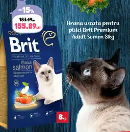 Animax Hrana uscata pentru pisici Brit Premium Adult Somon Ofertă