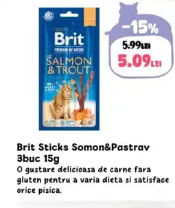 Animax Brit Sticks Somon&Pastrav Ofertă