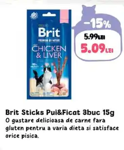 Animax Brit Sticks Pui&Ficat Ofertă