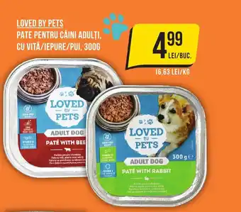 Mega Image LOVED BY PETS Pate pentru câini adulţi, cu vită/iepure/pui Ofertă