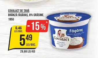 Mega Image COVALACT DE ŢARĂ Brânză făgăraș, 8% grăsime Ofertă