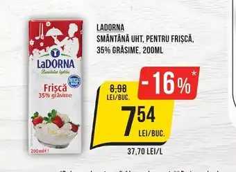 Mega Image LADORNA Smântână uht, pentru frișcă, 35% grăsime Ofertă