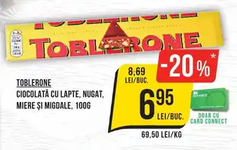 Mega Image TOBLERONE Ciocolată cu lapte, nugat, miere şi migdale Ofertă