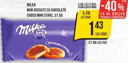 Mega Image MILKA Mini biscuiți cu ciocolată choco mini stars Ofertă