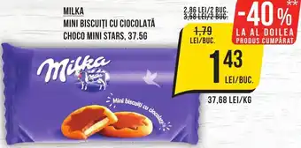 Mega Image MILKA Mini biscuiți cu ciocolată choco mini stars Ofertă