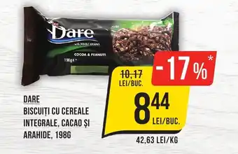 Mega Image DARE Biscuiți cu cereale integrale, cacao și arahide Ofertă