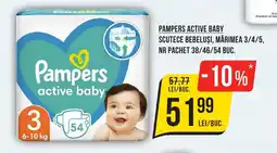 Mega Image PAMPERS Active Baby Scutece bebeluși Ofertă