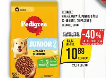 Mega Image PEDIGREE Hrană, uscată, pentru căţei (2-15 luni), cu pasăre şi legume Ofertă