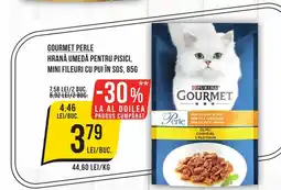 Mega Image GOURMET Perle Hrană umedă pentru pisici, mini fileuri cu pui în sos Ofertă