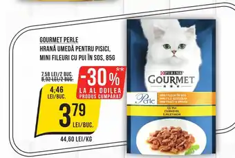 Mega Image GOURMET Perle Hrană umedă pentru pisici, mini fileuri cu pui în sos Ofertă