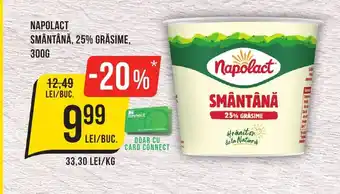 Mega Image NAPOLACT Smântână, 25% grăsime Ofertă