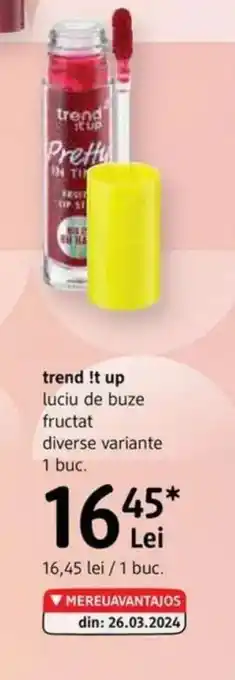 DM Trend !t up luciu de buze fructat Ofertă