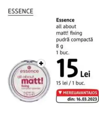 DM ESSENCE all about matt! fixing pudră compactǎ Ofertă