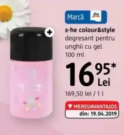 DM S-he colour&style degresant pentru unghii cu gel Ofertă