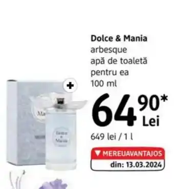 DM Dolce & Mania arbesque apă de toaletă pentru ea Ofertă