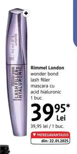 DM Rimmel London wonder bond lash filler mascara cu acid hialuronic Ofertă