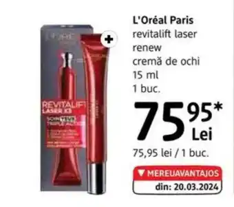 DM L'ORÉAL PARIS revitalift laser renew cremă de ochi Ofertă