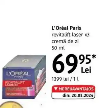 DM L'ORÉAL PARIS revitalift laser x3 cremă de zi Ofertă