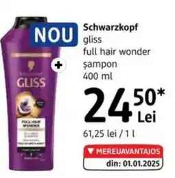 DM Schwarzkopf gliss full hair wonder sampon Ofertă