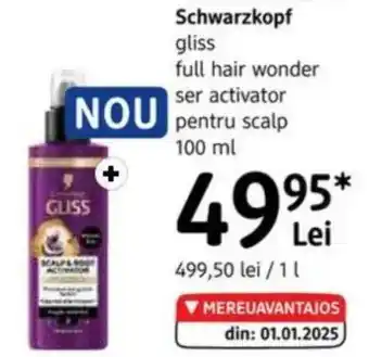 DM Schwarzkopf gliss full hair wonder ser activator Ofertă