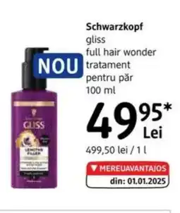 DM Schwarzkopf gliss full hair wonder tratament Ofertă