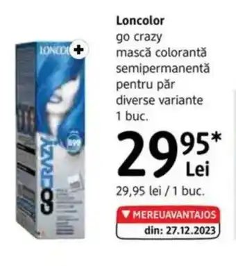 DM Loncolor go crazy mască colorantǎ semipermanentă Ofertă