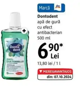 DM Dontodent apă de gură cu efect antibacterian Ofertă