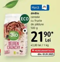 DM DmBio cereale cu fructe de pădure Ofertă