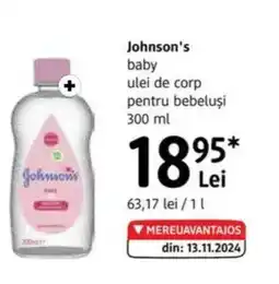 DM Johnson's baby ulei de corp Ofertă