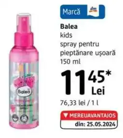 DM Balea kids spray pentru pieptănare uşoară Ofertă