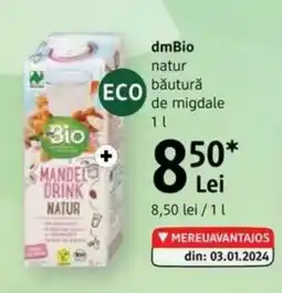 DM DmBio natur băutură de migdale Ofertă