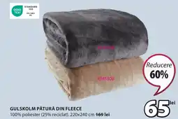 JYSK Gulskolm pătură din fleece Ofertă