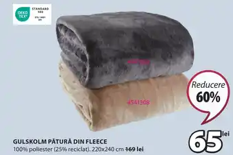 JYSK Gulskolm pătură din fleece Ofertă