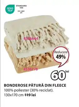 JYSK Bonderose pătură din fleece Ofertă