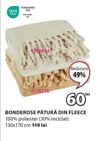 JYSK Bonderose pătură din fleece Ofertă