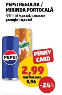 Penny Pepsi regular/ mirinda portocală Ofertă