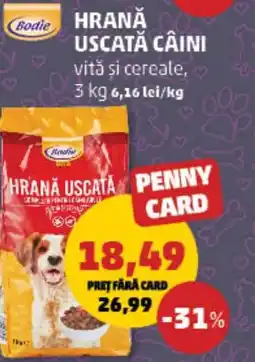 Penny Hrană uscată câini vită şi cereale Ofertă