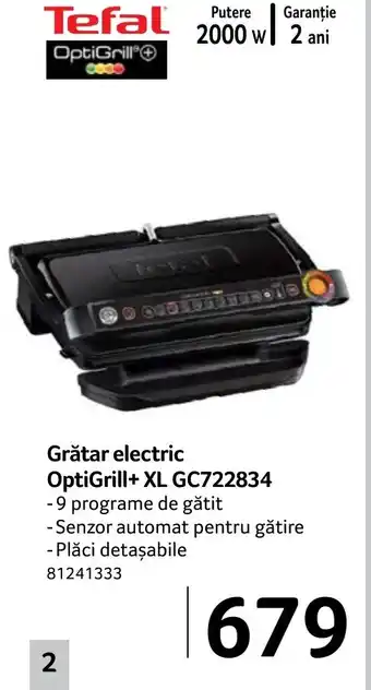 Selgros TEFAL Grătar electric OptiGrill+ XL GC722834 Ofertă