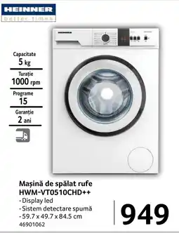 Selgros HEINNER Maşină de spălat rufe HWM-VT0510CHD++ Ofertă