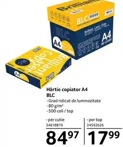 Selgros Hârtie copiator A4 BLC Ofertă