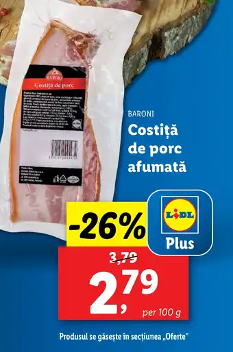 Lidl BARONI Costiţă de porc afumata Ofertă